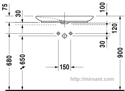 Раковина Duravit PuraVida 037070 70 см.
