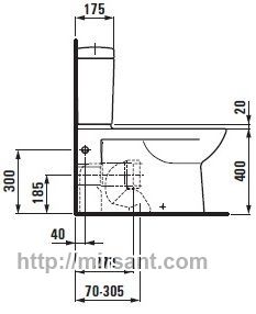 Унитаз - компакт laufen Pro 2495.9+2695. напольный