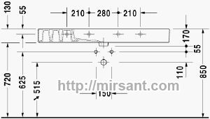 Раковина Duravit Vero 0329120030 125 см.