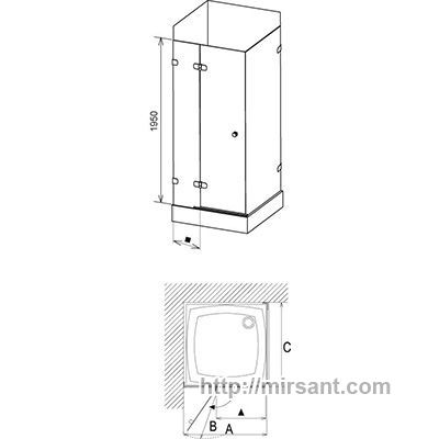 Душевая Ravak Brilliant 0UPA0A00Z1+D01000A077 100*100 R