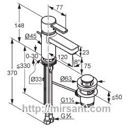 Смеситель для раковины Kludi ZENTA 382600575W хром.