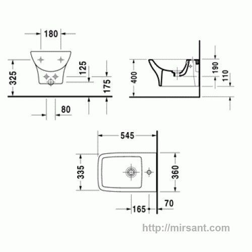 Биде Duravit PuraVida 2247150000 подвесное
