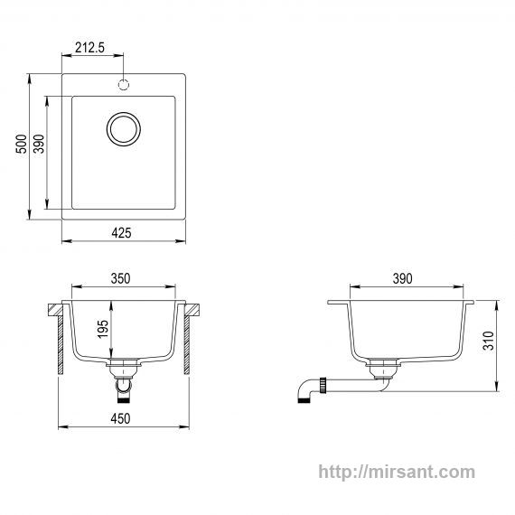 Кухонная мойка Simplex  SQS100W