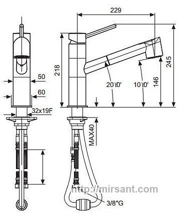 Смеситель на кухню Emmevi Piper CR45065 хром.