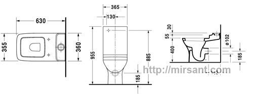 Унитаз Duravit PuraVida 2119090000 напольный