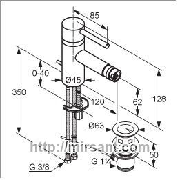 Смеситель для биде Kludi BOZZ 385330576 хром.