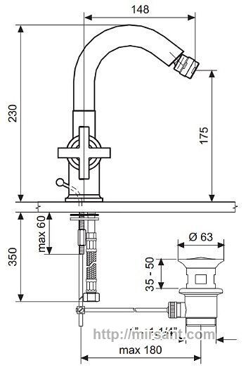 Смеситель на биде Emmevi Spirit CR31004 хром.