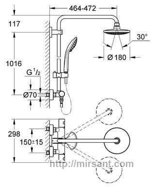Душевая стойка Grohe Euohoria 27296002