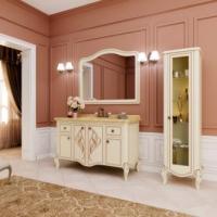 Столешница для тумбы с умывальником мраморная Marsan MELISSA 1350x590 коричневая