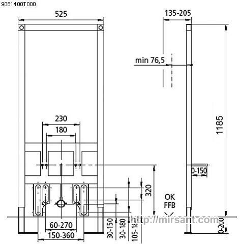 Инсталляция для биде Sanit 90.676.00.T000