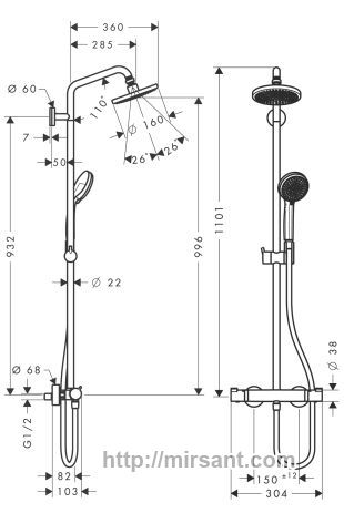 Душевая система Hansgrohe Croma 27135