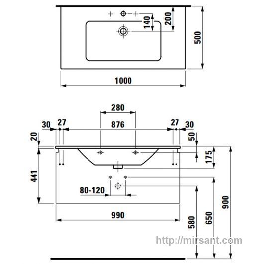 Тумба с умывальником Laufen Pro S 100