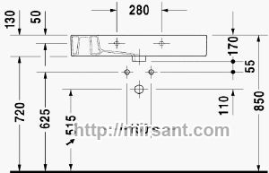 Раковина Duravit Vero 0329850030 85 см.