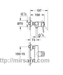 Смеситель для душа Grohe Bau Classic 32867000 хром.