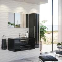Тумба Marsan OSCAR 1000x470x480 белая/черная/капучино