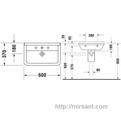 Раковина Duravit Starck 3 030160 60 см.