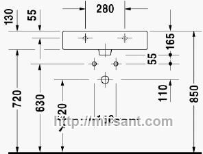 Раковина Duravit Vero 0454600830 60 см.