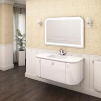 Столешница для тумбы с умывальником мраморная Marsan AMELIE 1200x520 бежевая/серая