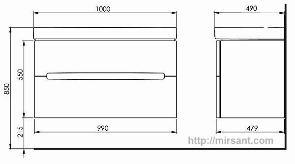 Тумба с умывальником MODO 100 89507