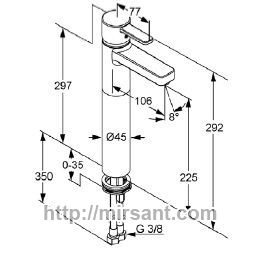Смеситель для раковины Kludi ZENTA 382560575 хром.