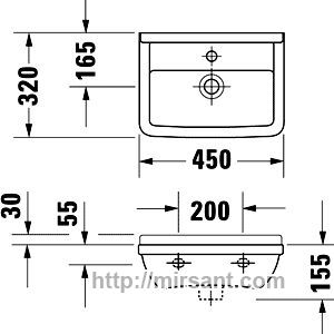 Умывальник Duravit Starck 3 075045 45 см.