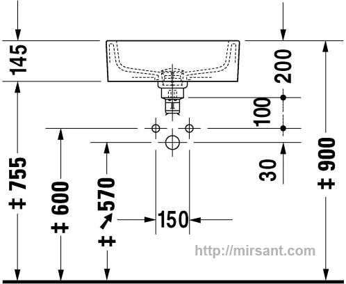 Раковина Duravit Starck 1 0446480000 48 см.
