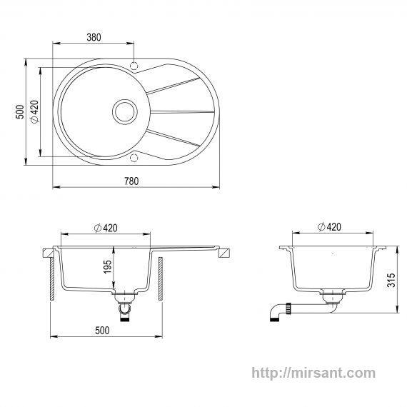 Кухонная мойка Clarus  SR101AW