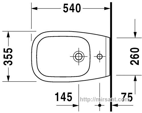 Биде Duravit D-Code 2236150002 подвесное