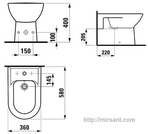 Биде Laufen Pro 3295.1 напольное