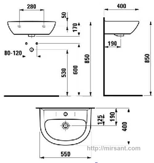 Раковина Laufen Pro 1495.1  55 см.