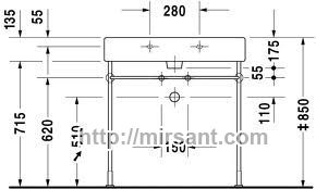 Умывальник Duravit Vero 0454800000 80 см.