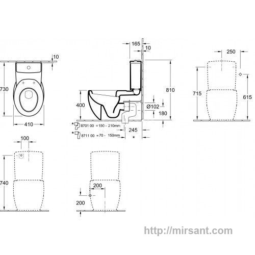 Унитаз Villeroy & Boch Aveo 661410R1 напольный