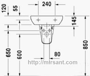 Раковина  Duravit D-Code 0705450002 45 см.