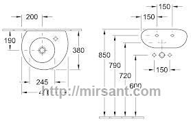 Раковина Villeroy & Boch Pure Stone 5370 41 R1 45 см.