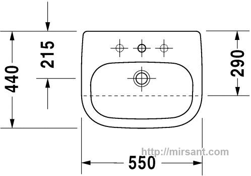 Умывальник  Duravit D-Code 0339550002 55 см.