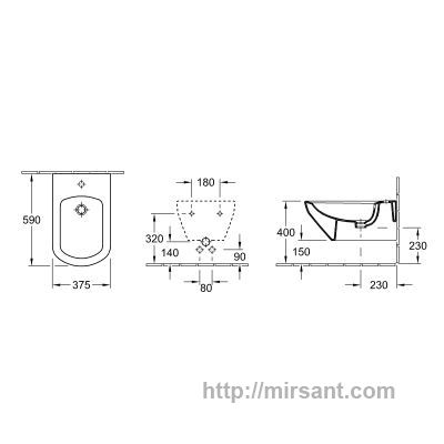 Биде Villeroy & Boch Sentiique 54220001 подвесное