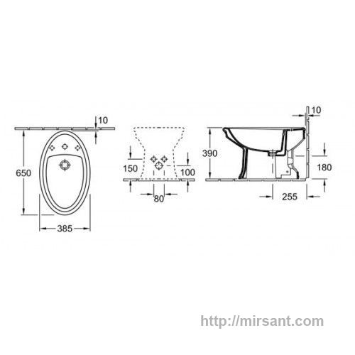 Биде Villeroy & Boch Amadea Royal 7485002R напольное
