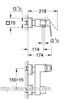 Cмеситель для душа grohe Eurocube 23145000 хром.