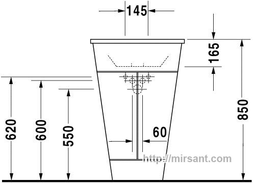 Умывальник Duravit Starck 1 0406580000 58 см.