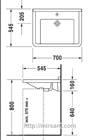 Раковина Duravit Starck 3 031270 70 см.
