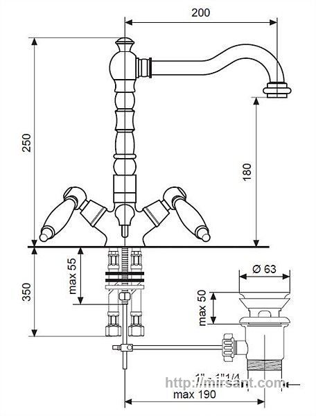 Смеситель на умывальник Emmevi  Deco Ceramica BR121613 бронз.