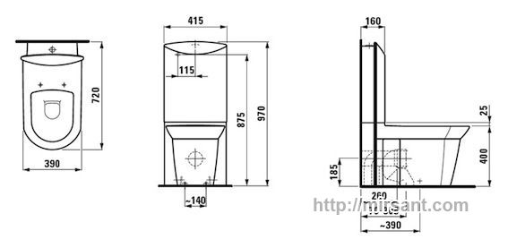 Унитаз компакт Laufen MyLife 2294.3 напольный