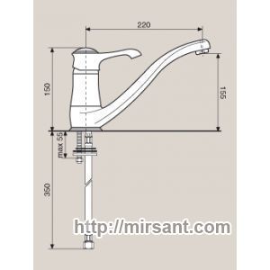 Смеситель кухонный Emmevi Tiffany GBE6095 гранит