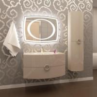 Пенал Marsan BEATRICE 350x1500x255 белый/розовый/капучино