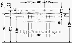 Умывальник Duravit Vero 0454100830 100 см.