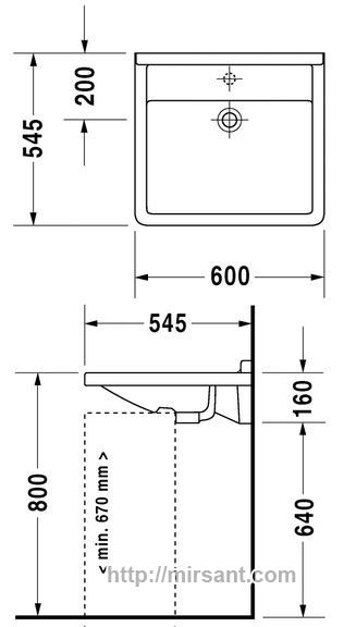 Умывальник Duravit Starck 3 031260 60 см.