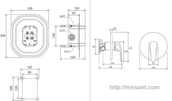 Смеситель для душа Ravak Rosa X070049 под R-Box