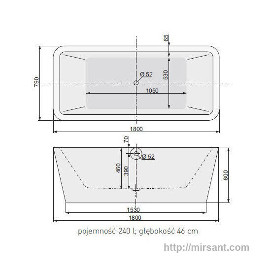 Акриловая ванна Pool Spa Next 180*80