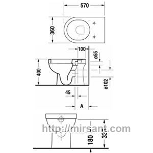 Унитаз Duravit Happy D. 0174090000 приставной