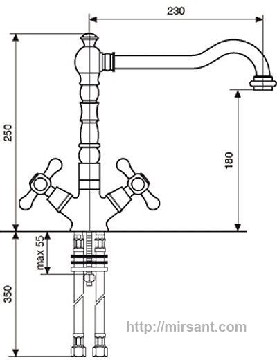 Кухонный смеситель Emmevi Deco Old OR12617 зол.